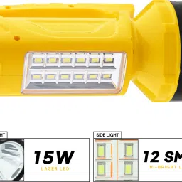 24 energy Portable Long range Laser LED Kisan Torch + High Bright Side SMD Light EN-985 Torch image 2