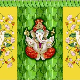 Lord Ganesha Digital Printed Curtain Backdrop Cloth Curtain Fabric-18