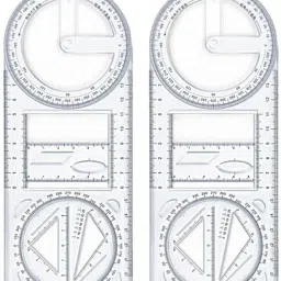 Multifunctional Geometric Ruler Mathematics Drawing Template Woodworking 2 Set Ruler-picture-0