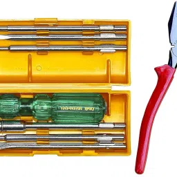 TP-840 Screw Driver Set with Neon Bulb (Silver and Green) & 1621-8 Combination Plier Combo Lineman Plier-4