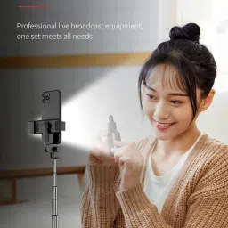 HIFY r1s -Newest Extendable Selfie Stick with Detachable Bluetooth Wireless Remote Phone Holder Compatible with All Smartphones Bluetooth Selfie Stick |selfies stick with bluetooth and led light |tripod with led stick |led monopod with led light Tripod, Monopod image 4