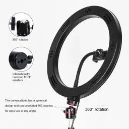 BUFONA 10inch Selfie Ring Light with Clamp Mount with 3 Modes Ring Flash Mobile light Tripod, Monopod, Monopod Kit, Tripod Ball Head, Tripod Bracket, Tripod Clamp, Tripod Kit image 2