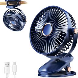 KAMALY USB Powered Table Fan Compact, Rechargeable Adjustable Personal Fan High Speed Rechargeable Table Fan with LED Light, For Home, Kitchen, Office USB Fan-12