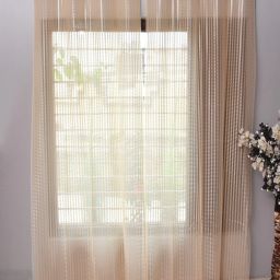 183 cm (6 ft) Tissue Transparent Shower Curtain (Pack Of 2)-image-2