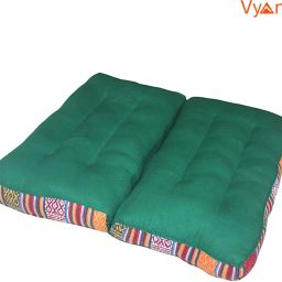 Vyana Yoga Meditation Floor & Chair Cushion Cotton Solid, Stripes Floor Cushion Pack of 1-image-0