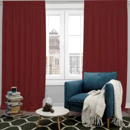 parda online Maroon Polyster Solid 5ft Blackout Rod Pocket Window/Door (1 Pc)-picture-15