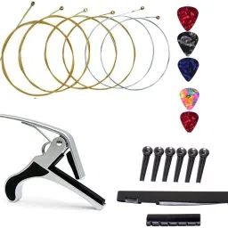 Acoustic Guitar String Set with Saddle Set and Quick change Capo for Acoustic Guitar Guitar String-4