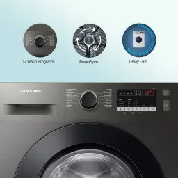 samsung 7 kg with Steam Fully Automatic Front Load with In-built Heater Black image 4