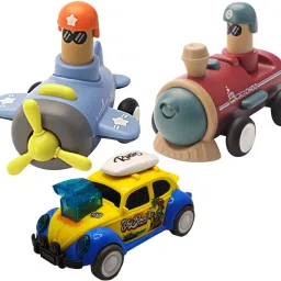Unbreakable Four-Wheel Drive Friction Powered Diecast Dancing Car Toy Set-O42-25