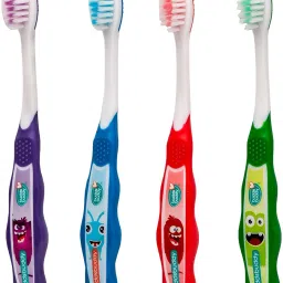 Combo of 4 Monsters Cartoon Kids Soft Bristles 3yrs+ Multicolor Soft Toothbrush-image-34
