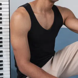 Cotton Stretch Ultra Soft Ribbed Men Vest-image-19