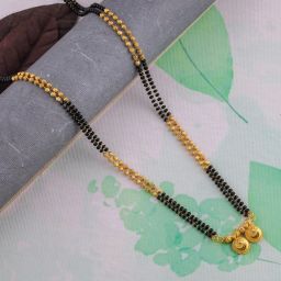 Brado Jewellery Gold Plated wati tanmaniya for Women and Girls Brass Mangalsutra-image-61