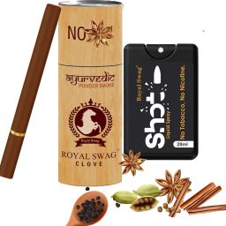 Ayurvedic & Herbal Cigarette, Clove Flavour Smoke Tobacco Free Cigarettes with Shot Helps in Quit Smoking - (5 Sticks, 1 Shot) SET OF 2 Smoking Cessations-8