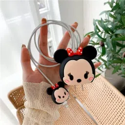 RUPELIK 20W/18W iPhone USB-C Power Adapter Charger Cover Cartoon Design (Minni Mouse) Cable Protector-image-37