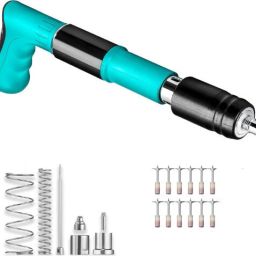 Portable Concrete Furniture Pressure Cordless Nail Gun Pneumatic Nailers Multipurpose Manual Steel Nail Gun with 12 Nails for Cement Wall, Metal Pneumatic, Cordless Nailer-image-92