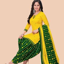 Unstitched Crepe Salwar Suit Material Printed-image-5