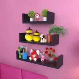 U Rack MDF (Medium Density Fiber) Wooden Wall Shelf-9