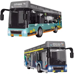 1:32 Die-Cast Metal City or Space Bus with Openable Openable Doors Lights,Music-image-61