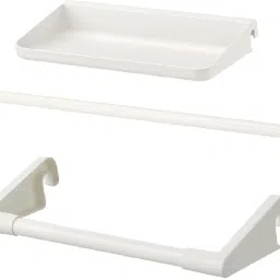 Rail with Shelf, 25 cm (9 7/8") and Kitchen roll Holder, 24 cm (9 ½") Straight Bathtub Safety Rail-image-58