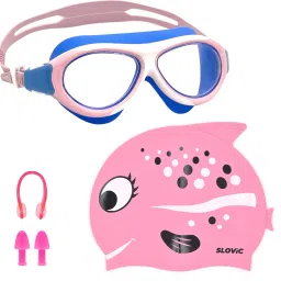 Goggles & Cap Set for Kids | UV Protection | Combo Swimming Kit-picture-32