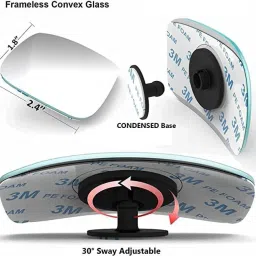 carworld Manual Blind Spot Mirror, Rear View Mirror For Universal For Car Universal For Car image 2