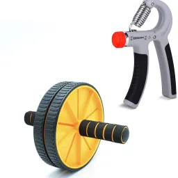 Ab Wheel Roller With Hand Gripper for Home Workout Gym Combo Set Fitness Accessory Kit Kit-27