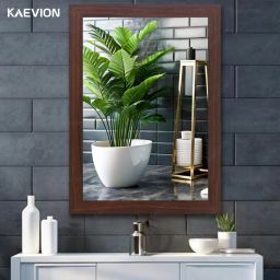 Home Decor Wall Hanging 1.75ft PVC Frame Mirror for Vanity Farmhouse Washroom Bathroom Mirror-image-30