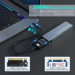 microware USB C 3.1 M.2 NVME SSD Enclosure Gen 2 10Gbps or Thunderbolt 3 External Case. 4 inch SSD Enclosure External image 5