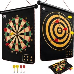 Double Sided Magnet Dart Board with Darts for kids, Size- 14 Inches Dart Board Game-6