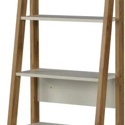 deckup Reno Wotan Oak & Whote Engineered Wood Open Book Shelf image 3