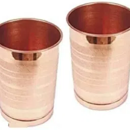 (Pack of 2) Pure Copper Glass Ayurveda Health Benefits Glass Set Water/Juice Glass-image-11