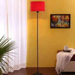 new era Hazel Red Cottan Fabric Shade Club Floor Lamp With Iron Base-picture-42