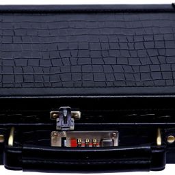 Pistol & Revolver Leatheritte Handgun Safety Box Case with Combination Lock Locking Carabiner-image-49