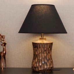 Indulge Black Cotton Shade Night Lamp With Wood Base By Kapoor LampShades-picture-45