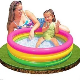 young star (USA*BOB-35) BEST SELLER,PEOPLE CHOICE PREMIUM QUALITY 2 FEETS(61 CM) WIDTH AND 22CM HEIGHT ,THREE COLOUR WATER BATH TUB POOL FOR YOURS LOVLY KIDS AND BABY WITH AIR PUMP.AGE 0-3 YEARS. Inflatable Swimming Pool, Inflatable Toy Pump image 5
