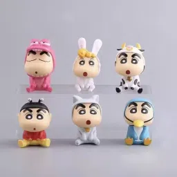 6 Pcs Miniature Shinchan Pats Costume Design Mix 5.5 cm Figurine for Room Decor-image-65