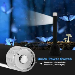 awza Dual Mode Power Full Led USB Rechargeable Long Range Up to 1Km with Desk light 12 hrs Torch Emergency Light image 4