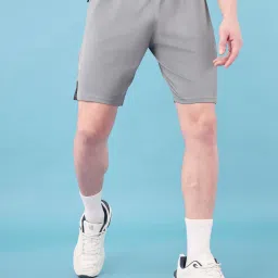 Solid Men Grey Sports Shorts-image-12