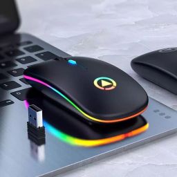 AltiCare LED Wireless Mouse, Rechargeable Slim Silent Mouse 2.4G Portable Mobile Optical Office Mouse Wireless OpticalGaming Mousewith Bluetooth image 3