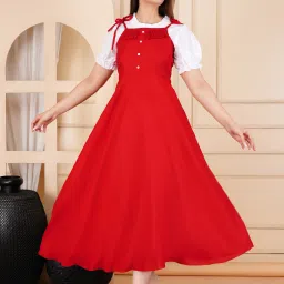 Women Red Dungaree-image-20