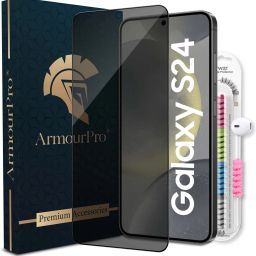 ArmourPro Edge To Edge Tempered Glass for Samsung Galaxy S24 5G, Samsung S24 5G, Samsung S24, 1 Privacy Anti Spy Protection Glass with 1 Cable Protector-15