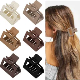 Korean Matte Large Clutcher for Thick and Thin Hair Pack of 6 Hair Claw-image-62