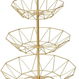 3 Tier Countertop Fruit Vegetable Snacks Storage Bowl for Kitchen Dining Table Iron Fruit & Vegetable Basket-image-94