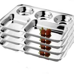 stainless steel 5 partition bhojan thali/patra with hight polish Sectioned Plate Sectioned Plate-image-17