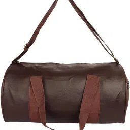 20 L Gym Duffel Bag - Leather Gym Duffel Bag | Shoulder Gym Bag | Sports and Travel Bag (Brown) - Brown-image-97