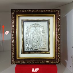 999 pure silver, Baalaji, face, balaji photo frame, size 6 inches x 5.5 inches Decorative Showpiece - 4 cm-image-80