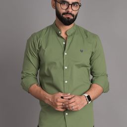 fubar Men Slim Fit Solid Mandarin Collar Casual Shirt-picture-19