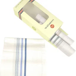 Stylewell Set Of 3 Pcs Premium Quality Men's/Boy's Pure Cotton Markone White Color With Border Line Design Rumal/ Hankies/ Hanky/ Handkerchief ["White"] Handkerchief-image-103
