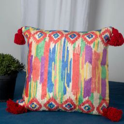 hosta homes Multicolor Woven Velvet 16 x 16 Inches Cushion Cover-picture-38