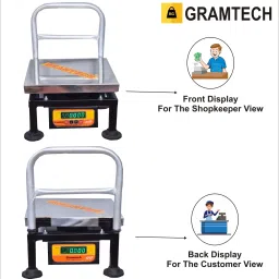 GRAMTECH Weight 100kg x 10g Weighing Scale Pole S.S Machine Double Display for Shop Weighing Scale image 5